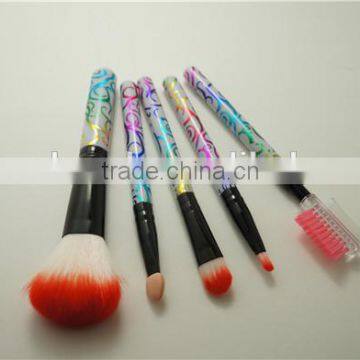 Wholesale Beauty Products 5pcs Travel Makeup Kits Plastic Brush Sets with PVC Box for Girls