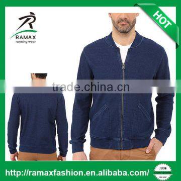 Ramax Custom Men 100% Cotton Stand Collar Bomber Jackets With Slant Hand Pockets