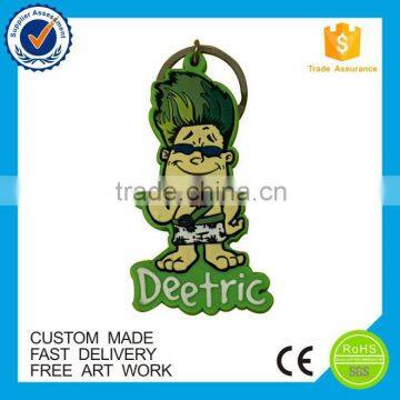 Promotion eco-friendly custom 3d logo cheap rubber keychain