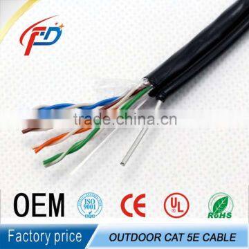 self supporting cat5e with steel wire network cable