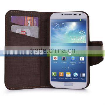 New arrival folio pu leather case for samsung galaxy s4 i9500 with detachable magnetic back cover