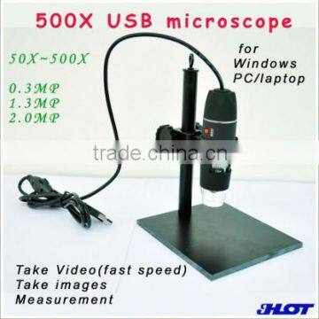 CE FCC RoHS 500 USB digital microscope 0.3mp/1.3mp/2mp