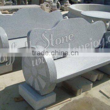 Wheel Style Granite Bench, stone bench with backrest