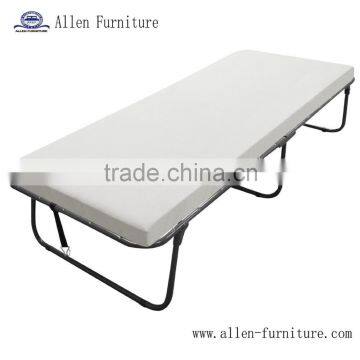 Deluxe metal folding guest bed twin size with foam mattress, portable cot bed