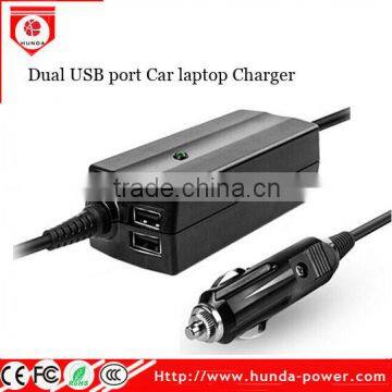 Dual USB port 12V 5A 60W 5.5*2.5mm Car Laptop Adapter for LCD