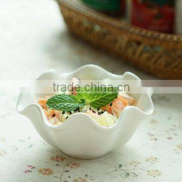 Creative pure white fruit salad dessert ceramic bowl