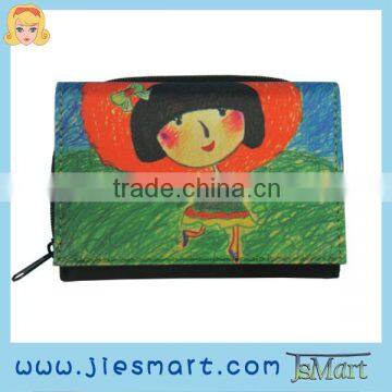 JSMART folded wallet doodling printing custom photo bag sublimation