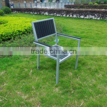 Stackable Aluminium Frame plastic wood chair garden furniture