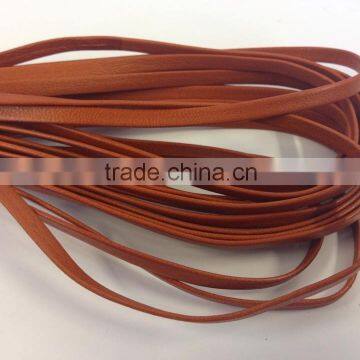 Real Nappa Leather Cords - Real Nappa Leather-flat with renforced-5mm-orange