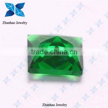 Wuzhou wholesale asscher cut dark green glass