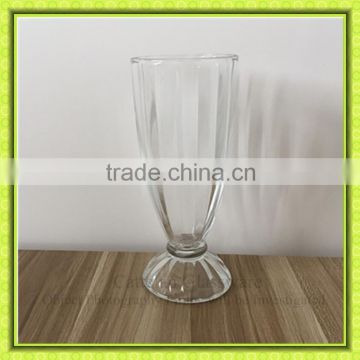 350ml clear glass ice cream cup,tropical glass tumbler with stem for milkshake cold drink