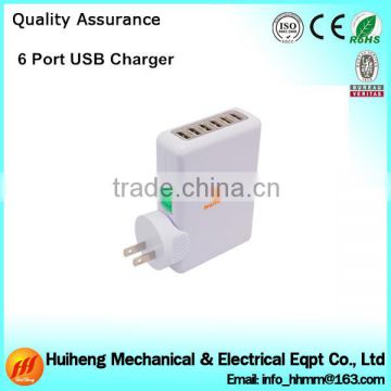 Wholesale 6 Multi Ports USB Output Travel Wall Mobile Phone Chargers