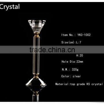 Wholesale decorative cheap crystal glass candle holder