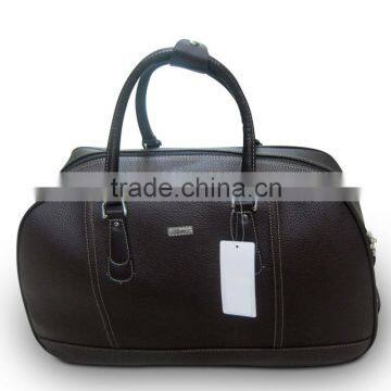 Fashion PU leather travel duffel trolley luggage bag