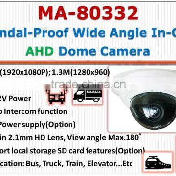 MA-80332 Vandal Proof Wide Angle In Car AHD Dome Camera