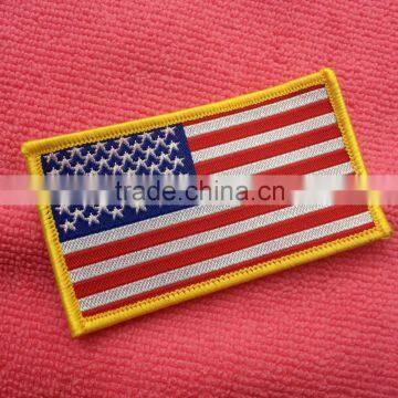 USA Flag Logo Woven Patch With Adhesive Back,woven Badge With Iron on Backing