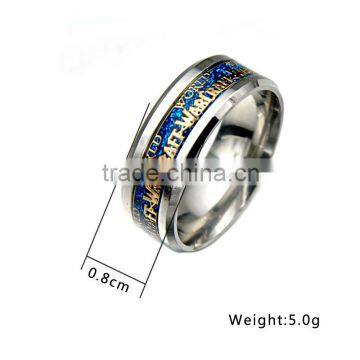 Factory Cheap Stainless Steel Sticker Ring Punk Wide Wedding Band for Men Jewelry photo-2