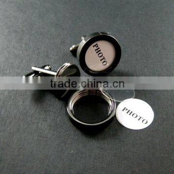 14mm gun black plated brass round bezels base tray setting photo frame custom cuff links wedding cufflinks blank 1500042