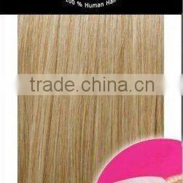 Hair Extension Human Hair 6 inch x 22 inch(1 1/2 Layer) Dark Gold Blonde