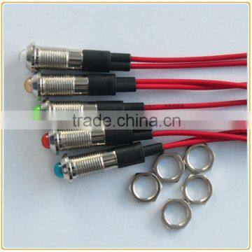 8mm high lighting LED oven power indicator with 20cm wire