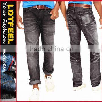 Biker Jeans Blue Denim jeans pantalon (LOTK092)