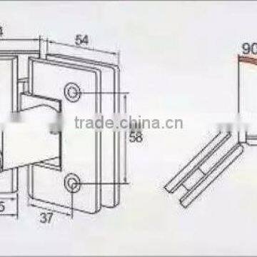 Die-casting Stainless Steel Glass Clamps Hinge / Hydraulic Auto Closing Glass Clamp For Shower Room MADE IN CHINA