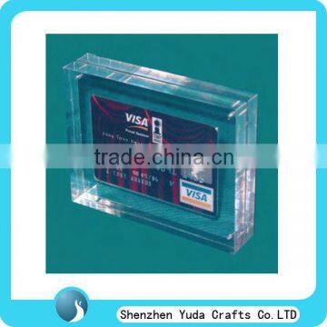 acrylic credit card display plaque, clear perspex credit card frame with magnets