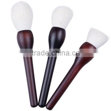 Custom logo Full Natural Wooden Handle Makeup Blush Kabuki Brush with White Hair