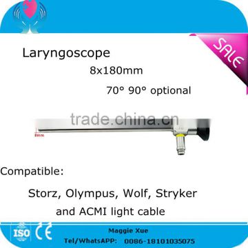 Surgical instrument Laryngoscope 70 90 degree 8x180mm laryngendoscope Compatible for throat ENT sale