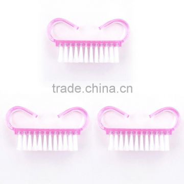 Nail Art Plastic Cleaning Brush Finger Nail Care Dust Clean Handle Scrubbing Brush Tool File Manicure