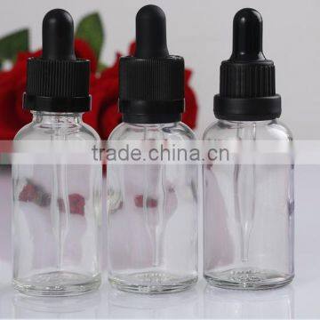 50ml Clear Glass E liquid Bottle with Glass Dropper Childproof Tamper evident Cap with GCC Certificate