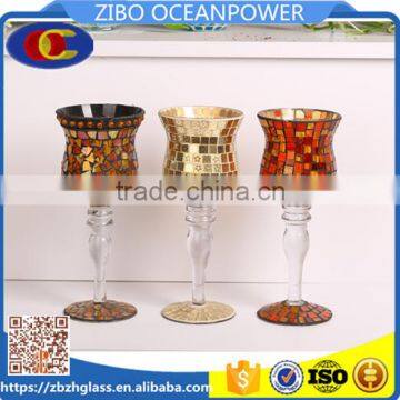 Glass jar Mosaic colored Glass Candleholder glass goblet