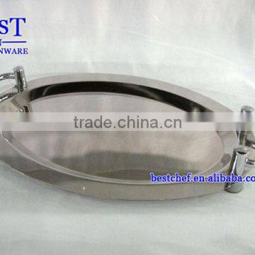 Mirror tray with stackable handle