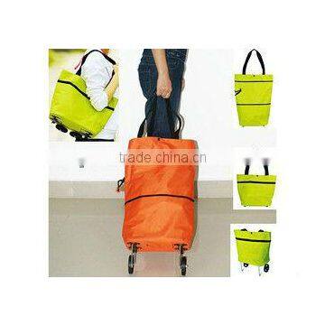 large capacity folding shopping bag with wheels