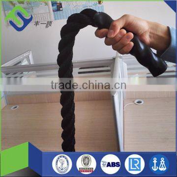 Black Battle Rope with high quality, Both ends with heat shrink caps