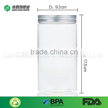 Cheap price 1 Liter food grade clear plastic storage jar with lid