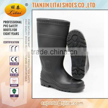 Black Pvc Steel Toe Cap Waterproof Wellington Boots