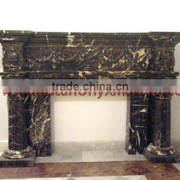 CARVED MARBLE FIRE PLACE