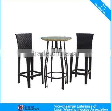 leisure aluminum bar furnituret flat rattan table and chair CF1308