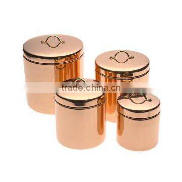 Kitche canisters, Rose gold color copper canisters, elegant copper canisters, copper jars,decorative canisters for kitchen