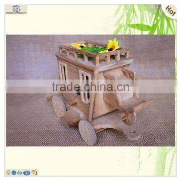 Christmas Decoration Craft Kids Wood Trolley Holder Toy