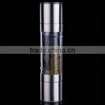 CY181 New Multifunctional Manual Stainless Steel Pepper Mill Grinder With Two Storage Container photo-2