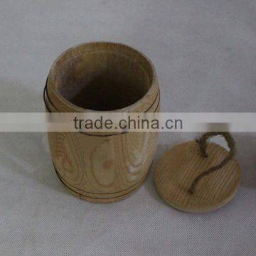 Customize Round Mouth Wooden Tea Packing Cans,coffee Beans Storage Box