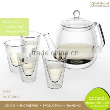 Mouth Blown Personalized Heat Resistant Durable Glass Pot For Coffee photo-4