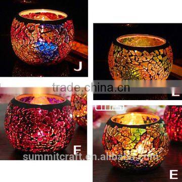 Modern Mini Colourful Glass Mosaic Candle Jar photo-4