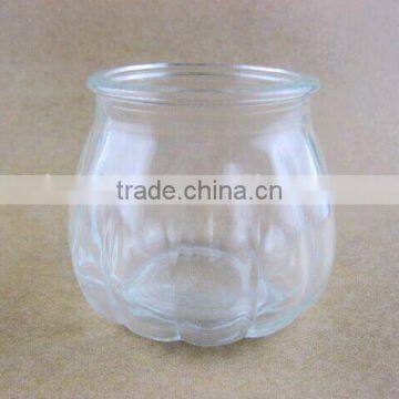 glass pumpkin shaped jar / glass jar