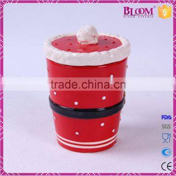 Christmas Gift Red Ceramic Sublimation Mug With Lid photo-4