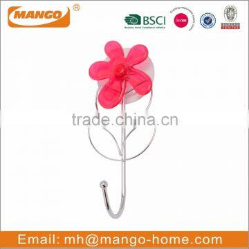 Flower Decorative Suction Single Bathroom Metal Hook