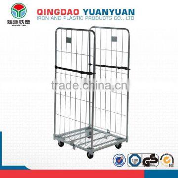 Storage 2 sided roll trolley logistics container collapsible storage cages wire mesh security cage pallet