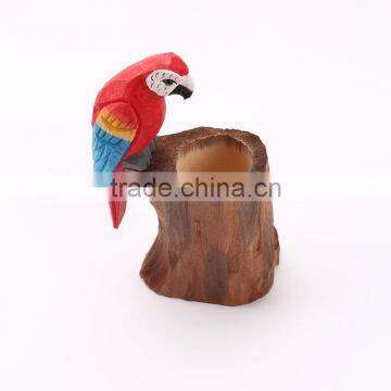 Novelty Wooden Hand Craft Animal Pen Holder, Creative Wooden Craft Animal Pen Pot